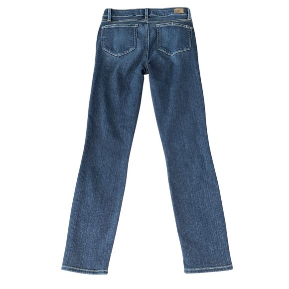 Paige Hoxton Ankle Jeans Womens Size 27 Stretch Mid Rise Denim Dark Wash Blue - Picture 4 of 12